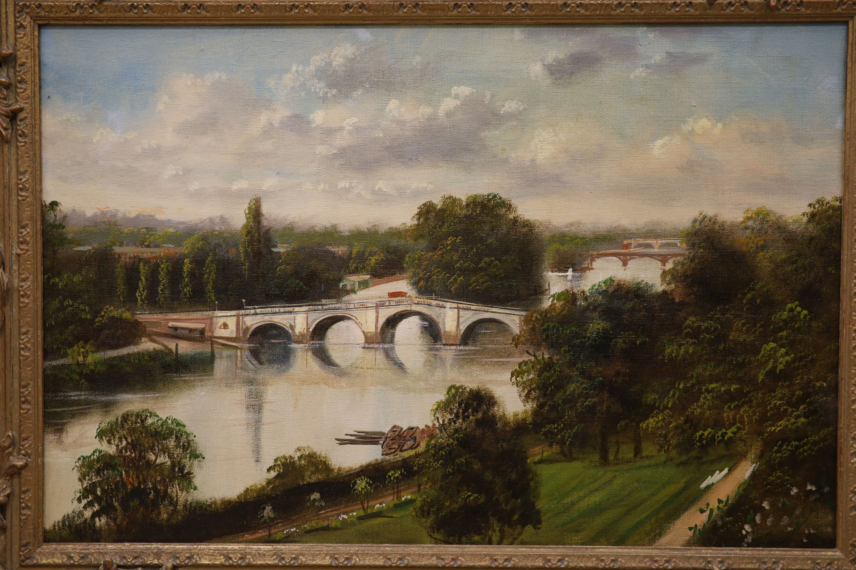 J. Lewis, pair of oils on canvas, Views of Richmond, signed, 40 x 60cm.